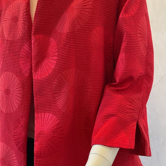 Vintage Peck & Peck Red Patterned Open Face Jacket - Picture 5 of 7